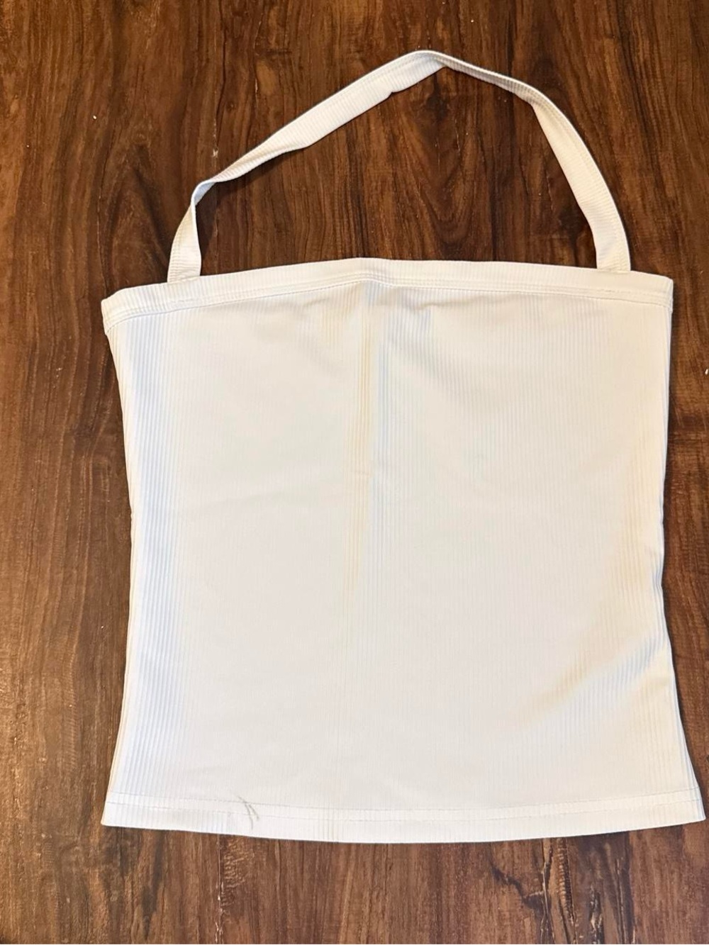 White Ribbed Strap Tube Top - Women